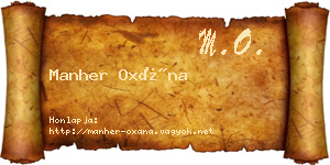 Manher Oxána névjegykártya